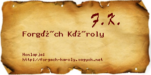Forgách Károly névjegykártya