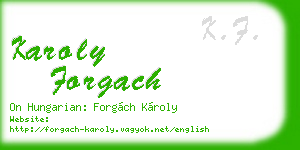 karoly forgach business card